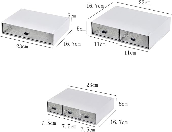 Desk Drawer Organizer, Stackable Plastic Storage Drawer, Grocery Organizer For Stationery/Office Supplies (New White, 1 Compartment)