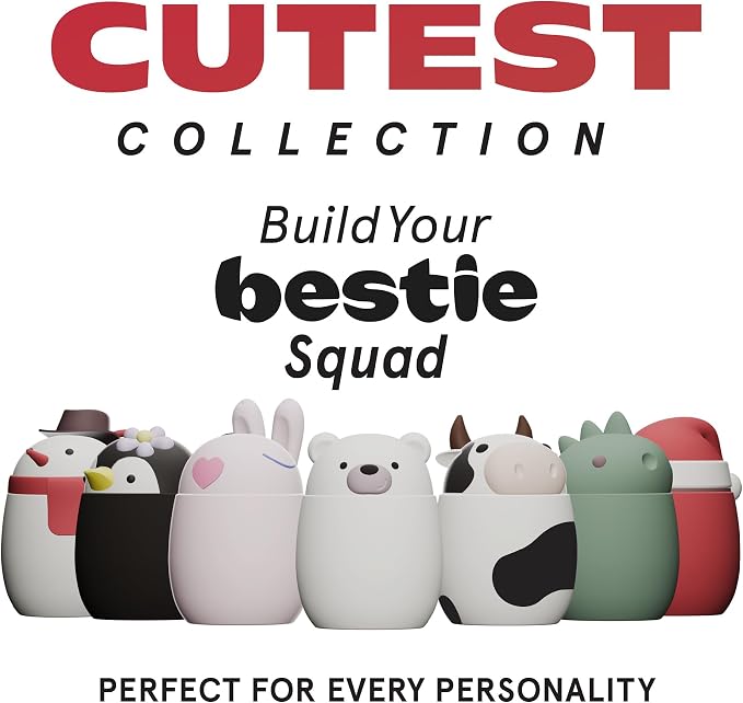 asobu Bestie Foodie Kids Insulated Food Jar – Cute Character Lunch Container for Children, BPA-Free Stainless Steel, Leakproof & Vacuum Sealed, Keeps Food Hot or Cold, Easy to Clean, 16oz