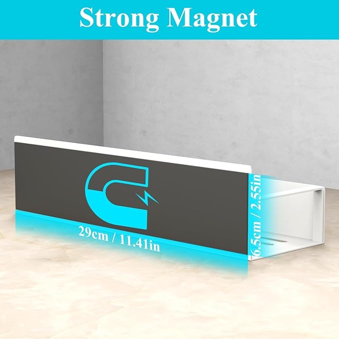 Metal 2 Pack Magnetic Spice Storage Rack Organizer for Refrigerator and Oven, Fridge Organizers and Storage White