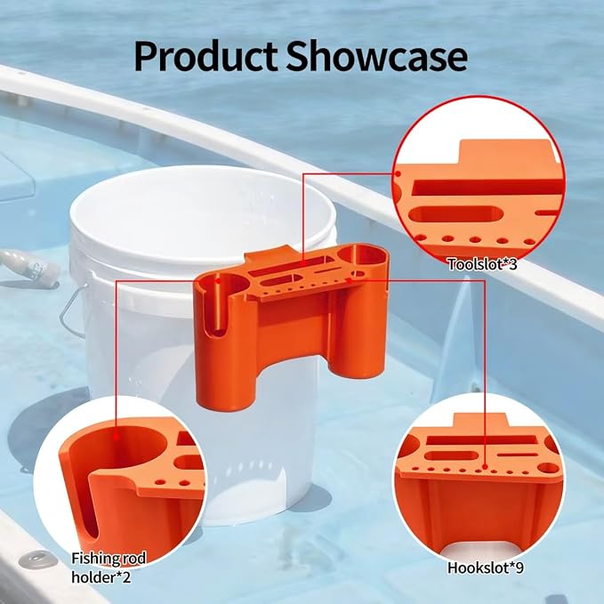 Bucket Fishing Tool Holder,Compatible with most 5 Gallon Bucket