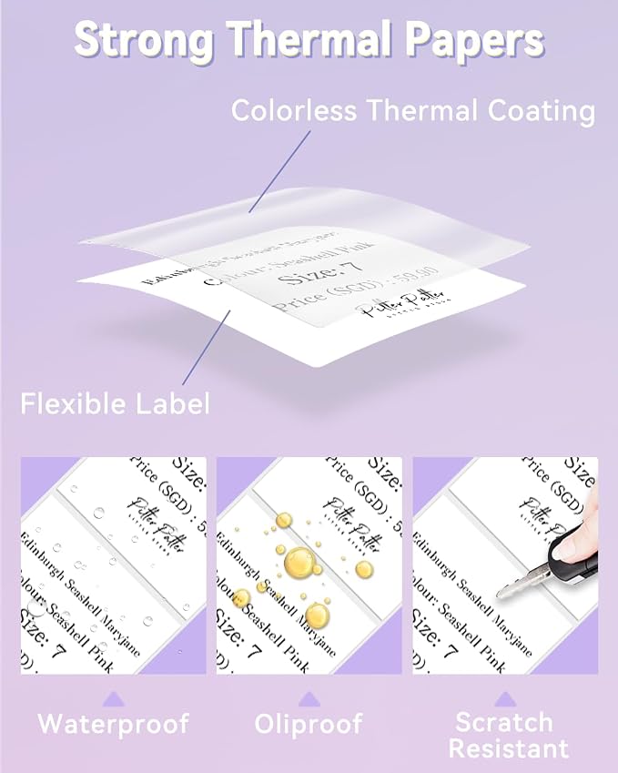 Phomemo Labels- 3 Rolls Thermal Label for M220/M221/M250/M200/M260 Thermal Paper 2.36"x 3.14"(60x80mm)- M220 Labels Multi-Purpose Sticker Label for Logo/Barcode/Stickers/Address, Total of 270 PCS