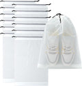 12 Pack Clear Drawstring Travel Shoe Bags, Large Size Transparent Storage Organizer for Men Women
