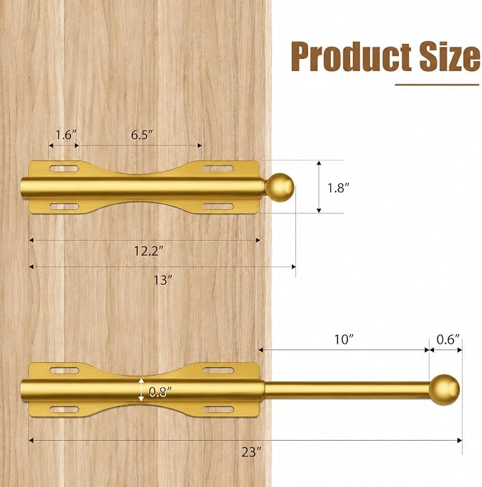 13" Valet Rod For Closet Pull Out Adjustable For Closet,1 Pack Gold | 13" pull-out valet rod provides convenient hanging space for clothes in closets, bedrooms and laundry rooms.