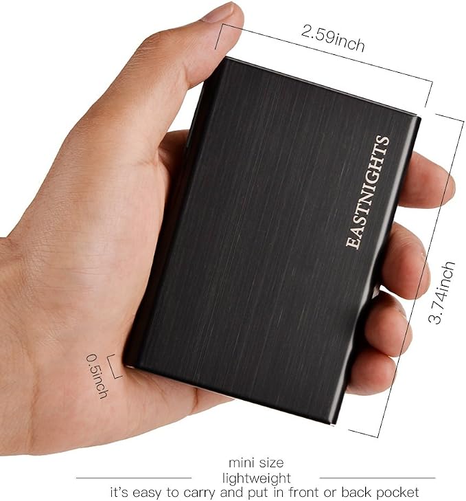 EASTNIGHTS RFID Credit Card Holder Metal Wallet Slim Credit Card Case Protector Business Card Holder for Men or Women