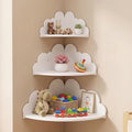 Novabright 3 Pack Cloud Floating Corner Shelves, 9/10/12 Inch Wall Mounted Corner Shelves for Room & Nursery Decor, Cute Cloud Display Shelf for Storage, Plants, Books & Small Decor