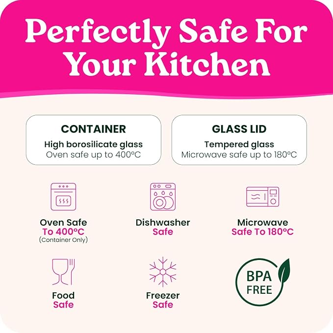 Large Glass Food Storage Containers with Clear-Top Bamboo Lids – 87Oz 2 Pack Plastic Free Glass Meal Prep Containers for Lunch, Eco Friendly Airtight Food Storage, Microwave & Oven Safe (87.7 Fl Oz)