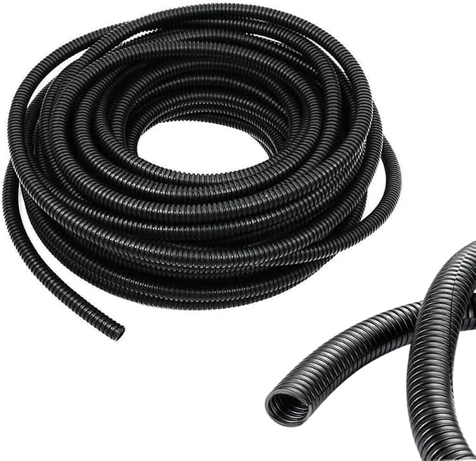 1/4 Inch Wire Loom Split Tubing - 16.5 ft Cord Protector Electric Wires Covers, Automotive Wire Flexible Conduit, Plastic Wire Cover