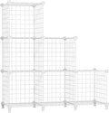 AWTATOS Wire Cube Storage, 6 Cube Closet Organizer Storage Shelf, White | Metal Cube Storage Shelves Bookshelf, Portable Closet Clothes Organizer, Wire Shelving for Bedroom, Home, Office