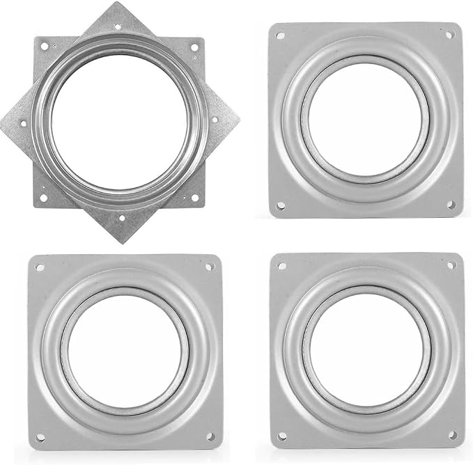 6" Lazy Susan Turntable, 500-lb Heavy Duty Steel Ball Bearing Rotating Tray Swivel Plate Cabinet Low Profile for Dining Table, Stool Chair, Pantry, Organizer (Silvery)