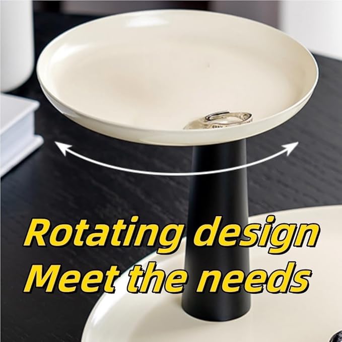 2-layer Storage Rack, Metal Desktop Stand, Metal Decorative Tray, Jewelry Display Stand, Round Organizer for Bedroom, Entryway, Bathroom(Black)