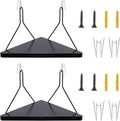 Fabric Wall Cubicle Corner Shelf with Hooks 11.8 Inch Wooden Triangular Cubicle Corner Shelf for Office Fabric Walls Display Storage Hanging Organizer for Work Decor Small Planter(Black，2 PCS)