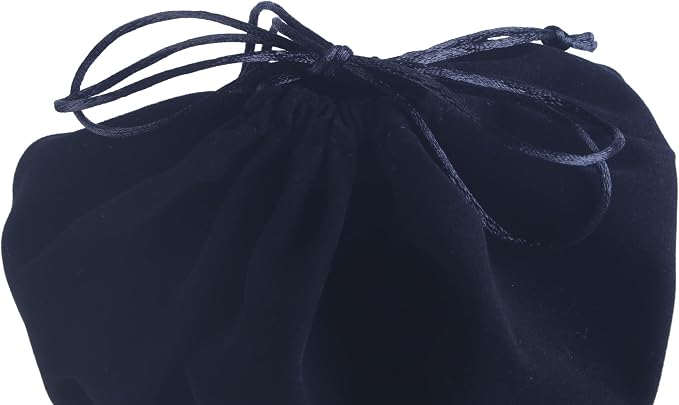 SANSAM Extra Large Drawstring Velvet Dust Bag,3pcs Black 12''x16'' Dust Cover Storage Bags for Purses, Handbags, Travel Storage Pouch for Shoes, Boots