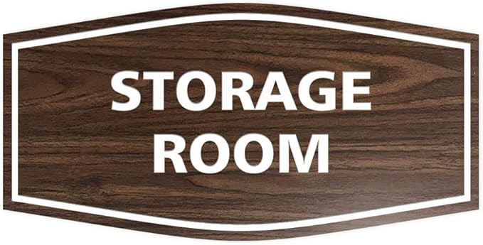 Signs ByLITA Fancy Storage Room Sign (Walnut) - Medium 10 Pack