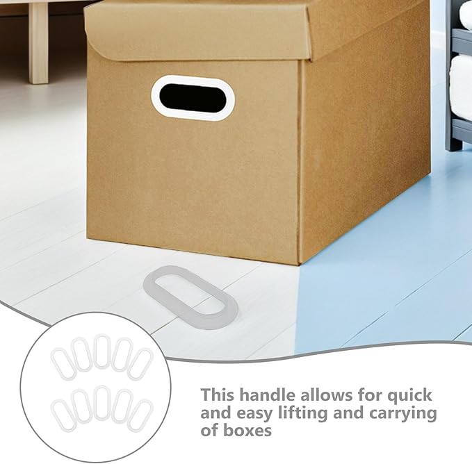 FOMIYES 10pcs Plastic Cardboard Box Handles Heavy Duty Carry Handles for Moving Storage Organizers and Packing Boxes