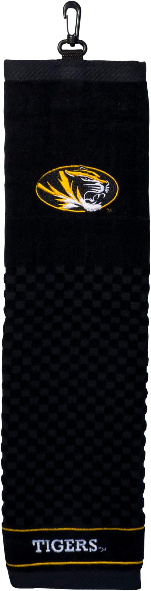 Team Golf NCAA Missouri Tigers Embroidered Golf Towel Embroidered Golf Towel, Checkered Scrubber Design, Embroidered Logo