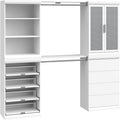 ClosetMaid Mosaics Storage Organizer Kit Includes; (1) Shelf & Door Unit, (1) 3-Shelf Unit, (1) Shoe Shelf Unit, (1) 4-Drawer Unit, and (2) Shelf & Rod Units, White