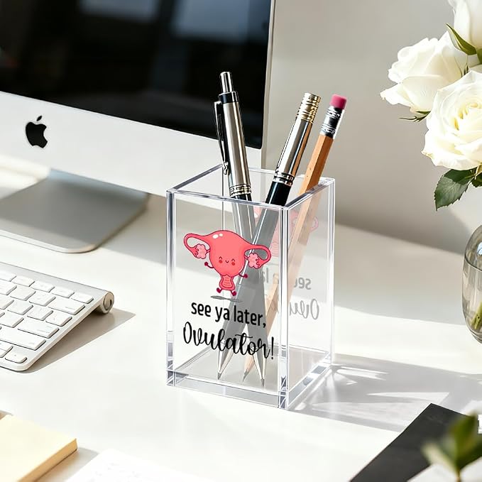 See Ya Later Ovulator Pen Holder Cosmetic Organizer, Funny Hysterectomy Pen Pencil Holders for Desk, Labor And Delivery Gifts Desk Accessories, OB GYN Organizer for Obstetrics Nurse Doctor