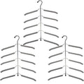 3 Pack 5 in 1 Hangers Blouse Tree Hangers Non Slip Space Saving Clothes Hanger Multi-Layer Clothes Hanger Stainless Steel Sweater Shirt Hanger Closet Storage Organizer(Grey)