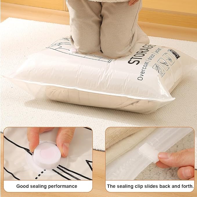Hanging Vacuum Storage Bags – Space-saving storage bags for clothes, suits and jackets(One,70 * 90cm)
