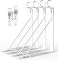 Adjustable Hook Closet Shelf and Rod Brackets, Eau 4 Packs of White Heavy Duty Closet Rod Bracket for Shelf Storage and Closet Rod, Wall Mounted Closet Shelves Bracket