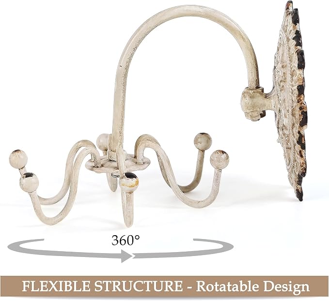 NIKKY HOME Wall Mounted Hooks Jewelry Organizer for Necklace, Earrings | Rustic Hanging Vintage Decorative Shabby Chic Jewelry Storage Display Hanger Gift for Women Girl Lady