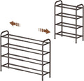 Gonfoam Expandable 4-Tier Shoe Rack for Closet and Entryway, Bronze | Tool-Free Assembly, Metal Material, Adjustable Shoe Organizer, Sturdy, Small Space Solution, Dorms, Garages, Apartments.