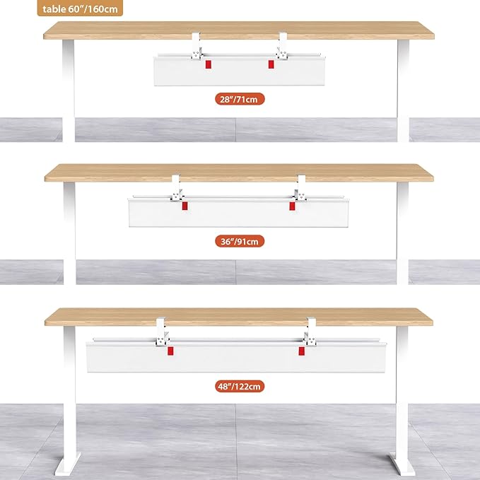 Univivi No Drill Under Desk Cable Management Tray, 48" Cord Organizer for Table, Clamp/Screw Mount Desk Cable Management, Premium Fabric Cable Management Tray for Office, Home (Extra Large)