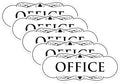 All Quality Designer Office Sign | Easy Installation - White - Large (5 Pack)