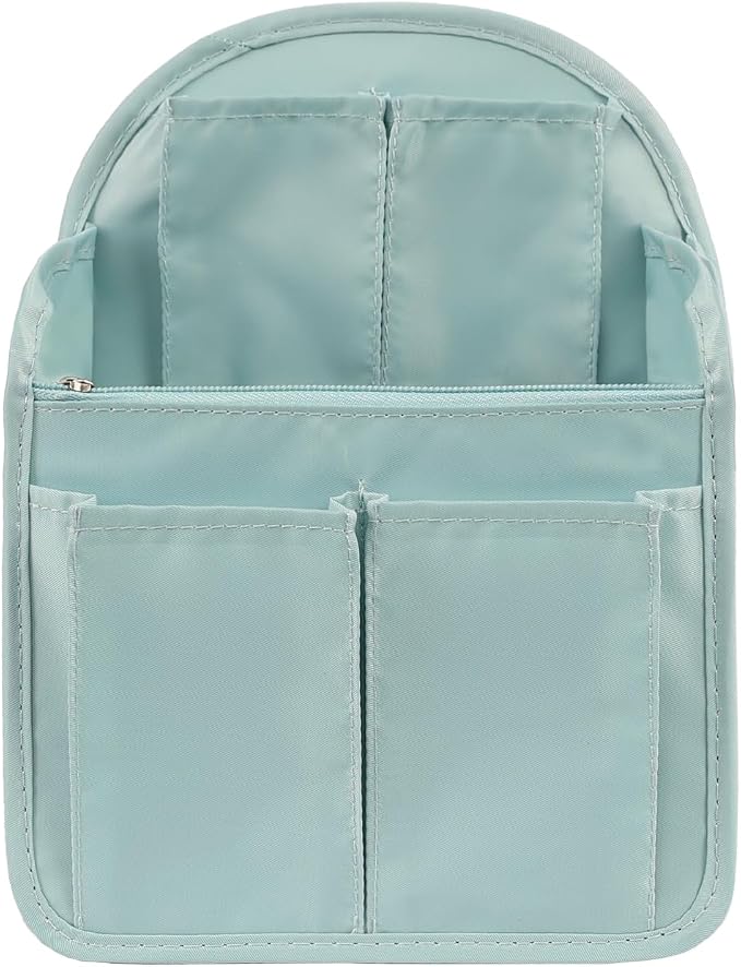 Surblue Backpack Organizer Insert Liner Hanging Travel Rucksack Purse and Handbag Insert Pocket, High-capacity Divider Foldable Nylon Shoulder Bag Organizer for Men and Women, (Skyblue, M)