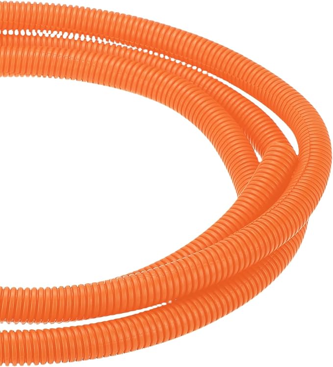 DMiotech 50ft Wire Loom Split Tubing 1/2 Inch(12.7mm) ID, Cord Protectors from Pet Flexible Conduit Cable Management for Office Home Garden, Orange
