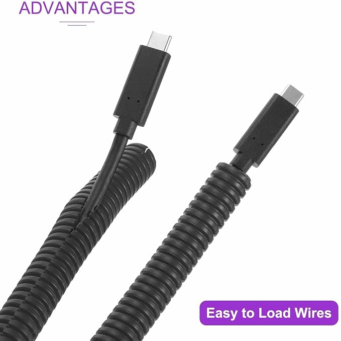 DMiotech 20ft Wire Loom Split Tubing 1 1/4 Inch(31.8mm) ID, Cord Protectors from Pet Flexible Conduit Cable Management for Office Home Garden, Black