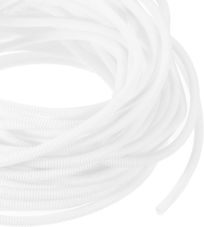 DMiotech 100ft Wire Loom Split Tubing 1/4 Inch(6.5 Mm) ID, Cord Protectors from Pet Flexible Conduit Cable Management for Office, Home, Garden, White