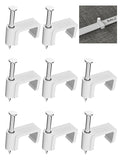 Jadaol 100Pcs 10mm Nail-in Cable Clips for Flat Ethernet, TV, Speaker Wire - Wall Tacks for Cat5/Cat5e/Cat6/Cat7 RJ45 Cords