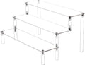 3 Steps Clear Acrylic Display Riser Cupcake Stand Display for Decoration and Organizer