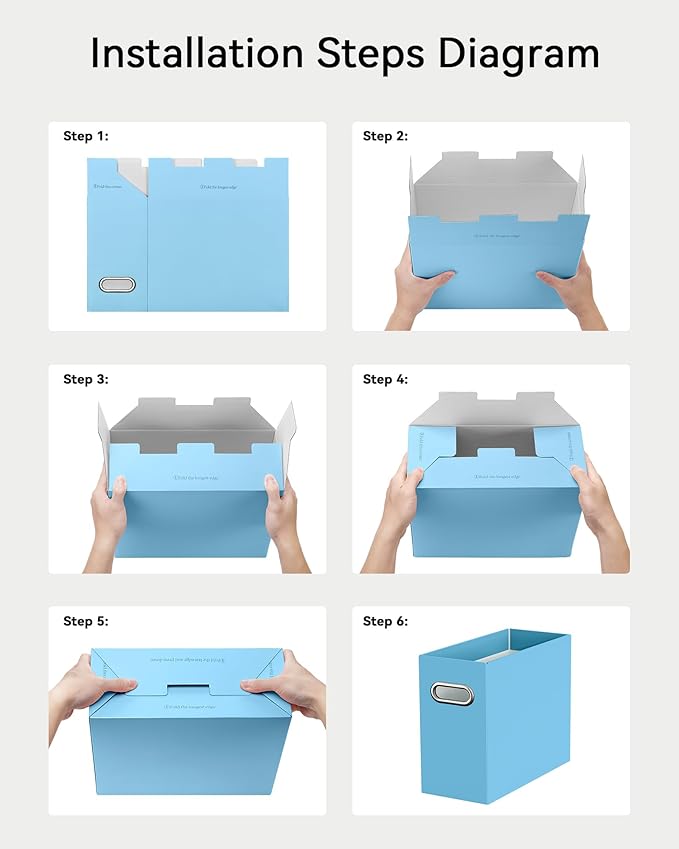 Oterri Cardboard File Organizer Box for Hanging File Folders Letter Size,File Box for Computer Desk,File Cabinet,Working Home,Office,Classroom (Variegated, Letter Size - 8 Packs)