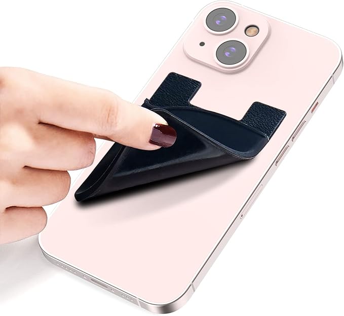 SHANSHUI Cell Phone Wallet, 3 PCS Strong Adhesive Card Sleeve Silicone Card Pouch Stick on Phone Compatible for iPhone/Samsung Galaxy/Sony/Huawei and Most Smart Phones - Black White Pink