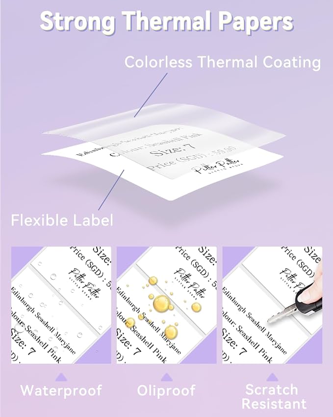 Phomemo Labels- 3 Rolls Thermal Label-M220/M221/M2500/M200/M260 Thermal Paper 2.75'' x 3.14''(70x80mm)- M220 Labels Multi-Purpose Sticker Label for Logo/Barcode/Address Label, Total of 270 PCS