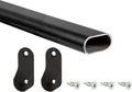 Outwater 48 Inch Black Aluminum Oval Closet Rod Kit, 1-3/16 Inch x 19/32 Inch Profile, Includes Matching Screw Mount Supports and Mounting Screws, Pack of 10