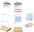 Sticky Note Holder, Monitor Memo Board, Acrylic Post It Note Holder with Wooden Base, Includes 200 Notes, Desk Organizer Funny Swear Quote