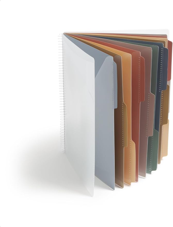 Smead Project Organizer, Office Supplies, 24 Pockets, Clear Cover with Assorted Bright Tabs, Tear Resistant Poly File Organizer, Document Organizer with 1/3-Cut Tabs, Letter Size (89213) (Pack of 10)