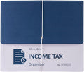 Smead All-in-One Income Tax Organizer, 12 Pockets, Flap and Cord Closure, Letter Size, Navy/White (70660) (Pack of 5)