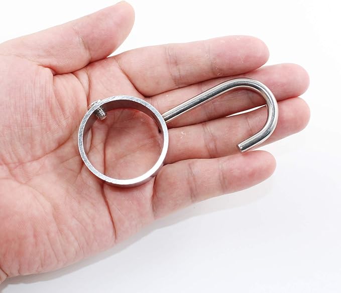 Stainless Steel Kitchen Hanger Hooks,Heavy Duty Rod Tube Rail Hanger Hooks for Hanging Pots and Pans,Towels,Oven Mitts,Fits for 25mm/1" Dia Rod,6 Pack (25mm Diameter)