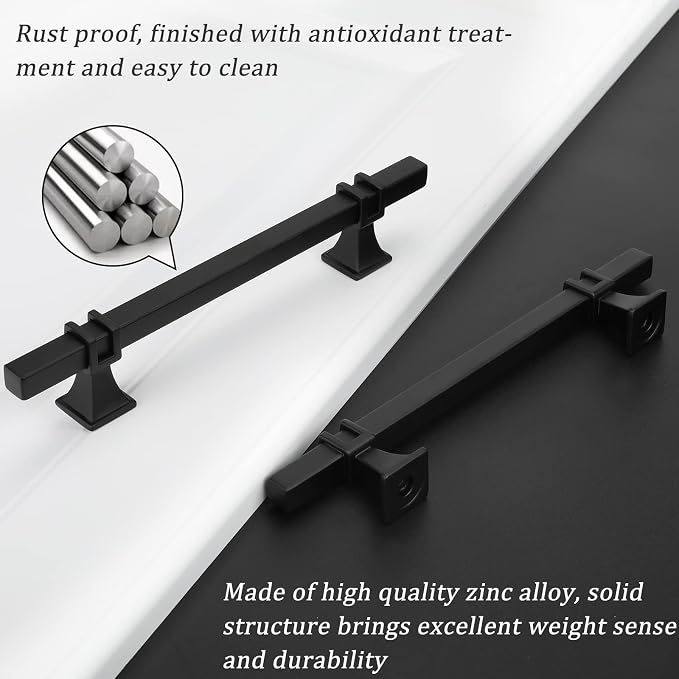 30 Pack 6-1/4 Inch Cabinet Pulls Black Cabinet Handles Matte Black Drawer Pulls Kitchen Cabinet Handles Kitchen Cabinet Hardware