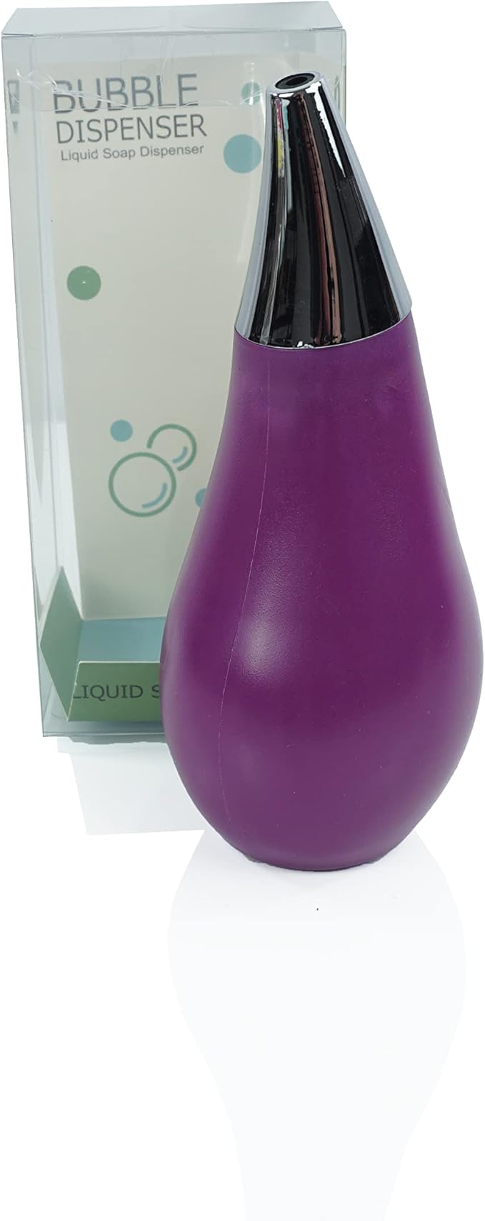Kitchen Bathroom Counter top Squeezable Soap Dispensers Tear Drop Shape Bottle (Purple, ~7oz)