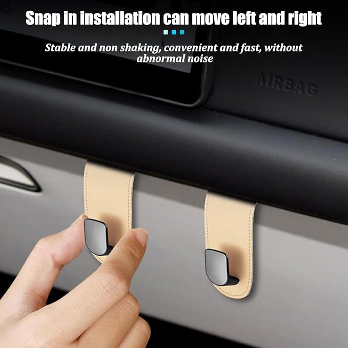 Car Co-Pilot Glovebox Hook, Multifunctional Passenger Seat Glovebox Hanger Organizer for Purse Handbag Umbrella, Auto Interior Glove Box Hanging Storage Hook Holder, Universal Fit (Beige)
