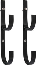 U.S. Pool Supply Pool Pole Hanger - 2 Black Aluminum Pool Hooks for Poles - Equipment Fence Hook for Nets, Skimmers, Leaf Rakes, Vacuums, Vacuum Hoses, Telescopic, Attach Accessories, Holder Organizer