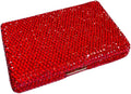 1Pc Card Wallet Card Case Bling Bling Business Card Holder,Red | Fashion,Crystal and Aluminum,Unisex-Adults,Compact Purse,Rhinestone