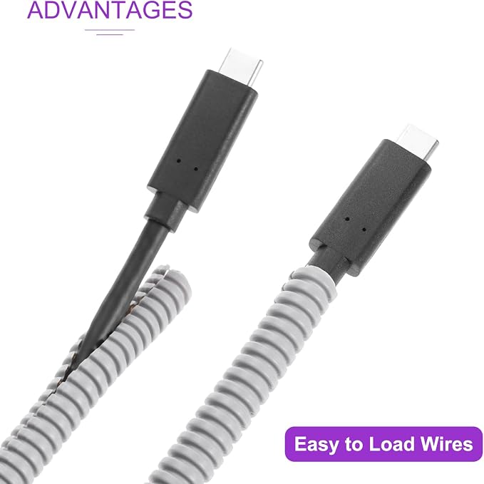 DMiotech 20ft Wire Loom Split Tubing 1/4 Inch(6.5 Mm) ID, Cord Protectors from Pet Flexible Conduit Cable Management for Office, Home, Garden, Gray
