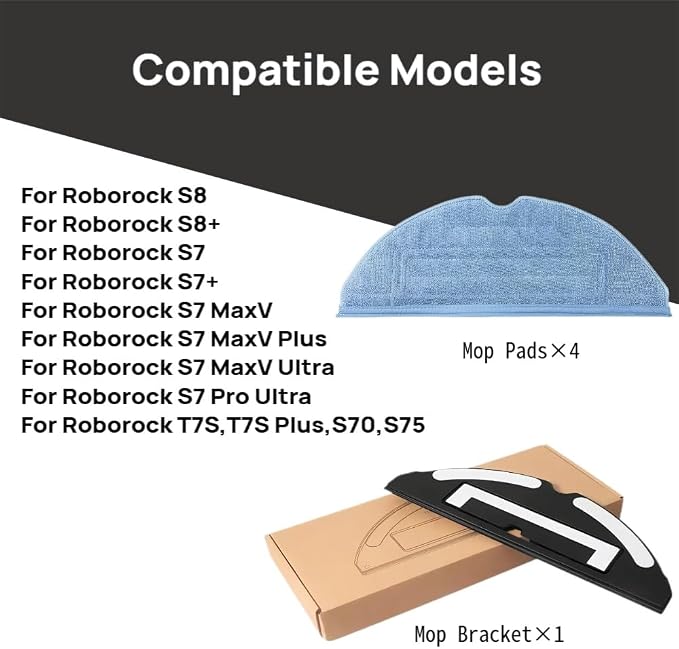 Replacement Mop Cloth Vibration Bracket Mop Rack Stand Holder Compatible for Roborock S8, S8+, S7, S7+, S7 MaxV, S7 MaxV Plus, S7 MaxV Ultra, S7 Pro Ultra, T7S，S70，S75 Vacuum Cleaner Accessories
