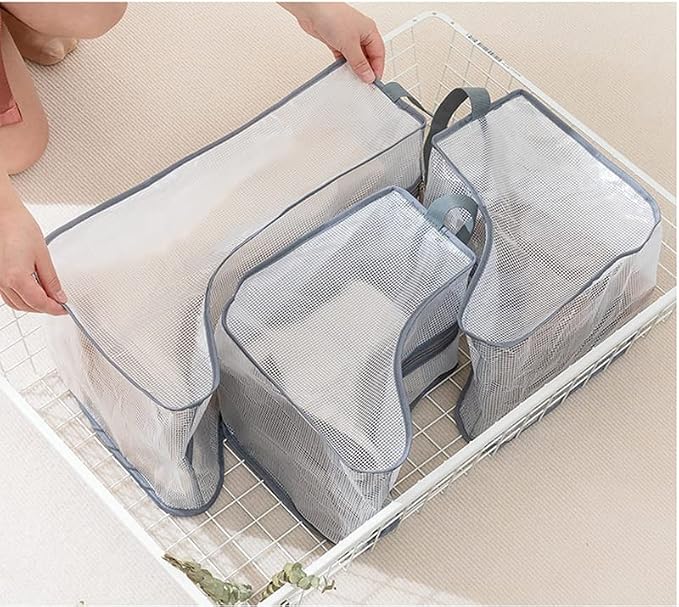 2 Set Black Edge Shoe Storage,Portable Tall Boots Storage&Protector Bag | Protector Bag,Shoe Dust Bags,Shoe Sleeves for Travel,Clear Boots Cover,Shoes Packing Organizers for Adult Sneakers